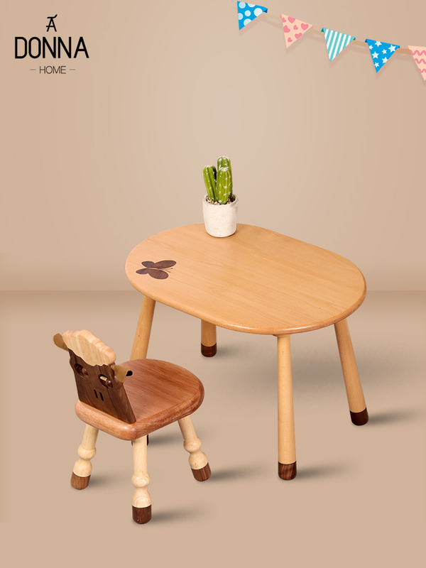 Nordic Solid Wood Children's Tables and Chairs, Kindergarten Desks, Home Baby Adjustable Study Tables, Toy Tables, Peanut Tables