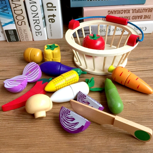 Большая магнитная деревянная семейная реалистичная игрушка для разрезания для мальчиков и девочек