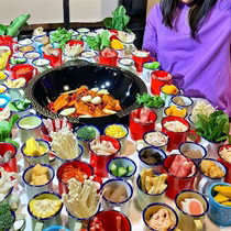 Seven colorful enamel cake cup hot pot cup red old tea cylinder string of spicy hot dishes with spicy dishes seasoning bowls well dedicated