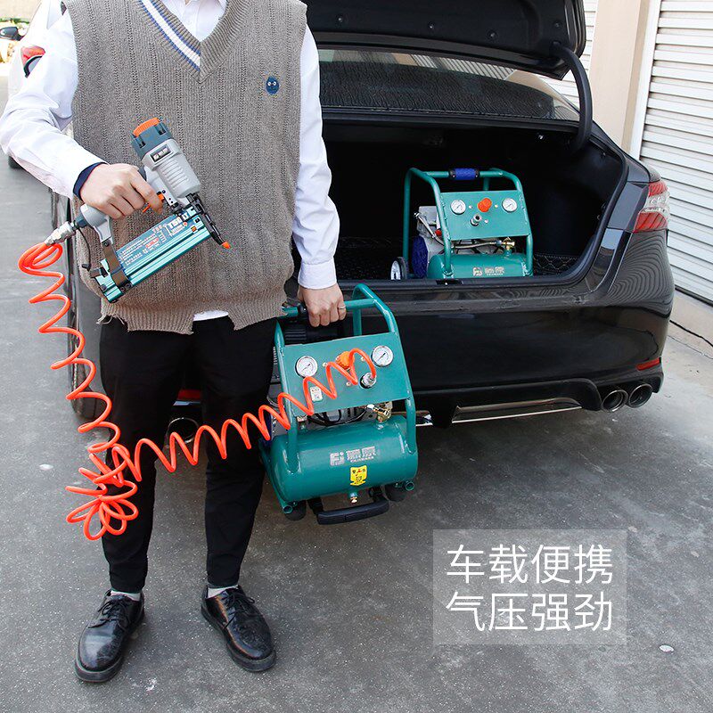 Fujiyuan small air compressor portable high pressure household air pump silent air compressor 220v carpentry pump