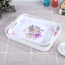 Tray Rectangular household European-style tea tray Water cup Tea cup tray storage tray Fruit plate Creative round end plate