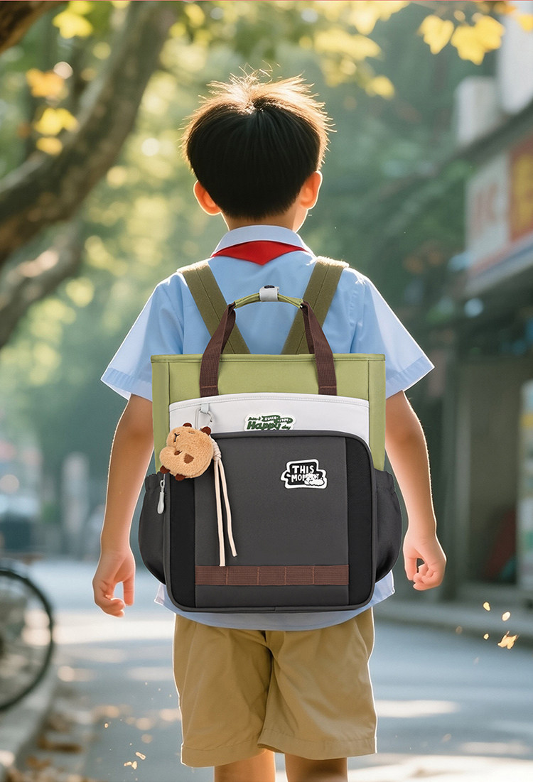 Исправлению сумки 小学生补习袋防水轻便美术文具收纳袋儿童书包男女孩大容量补课袋