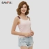 Vest mùa xuân của Sanfu Women Tương phản rộng Vai có gân Slim Slim Vest đáy quần 419648 - Áo vest Áo vest