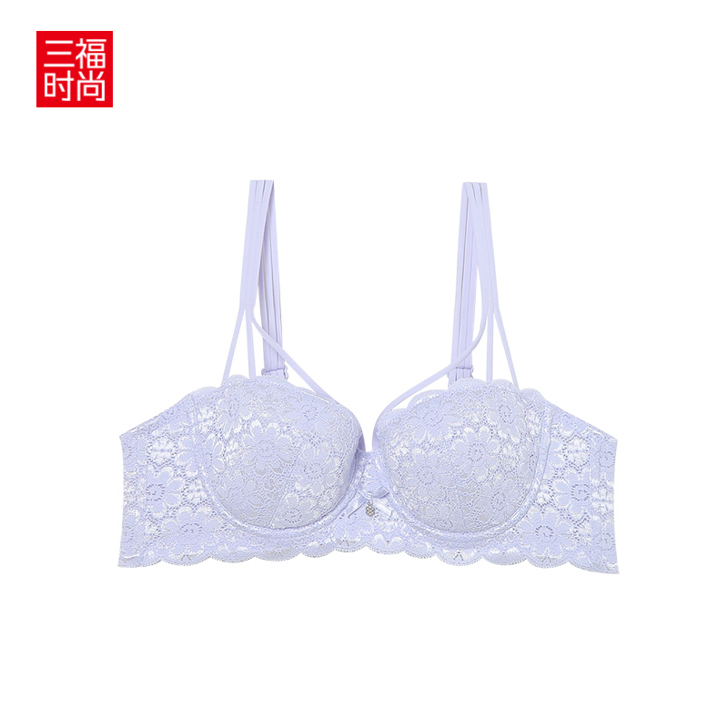 Sanfu B cốc mỏng thép mềm vòng áo ngực sexy ren chéo dây đeo vai vẻ đẹp áo ngực thu thập womens đồ lót.