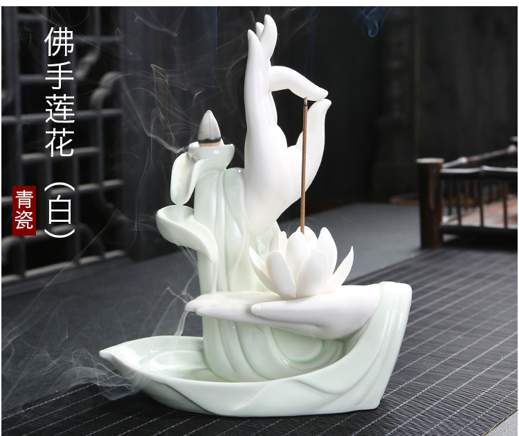 Ceramic backflow censer bergamot insert large lotus fragrance home sitting room ta head of zen furnishing articles of handicraft