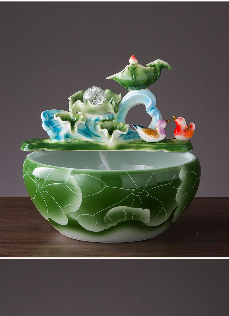 Jingdezhen ceramics aquarium water fountain household rockery fountain TV ark, sitting room office furnishing articles