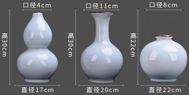 Jingdezhen ceramic vase furnishing articles sitting room flower arranging imitation up crack new Chinese TV ark, rich ancient frame ornaments