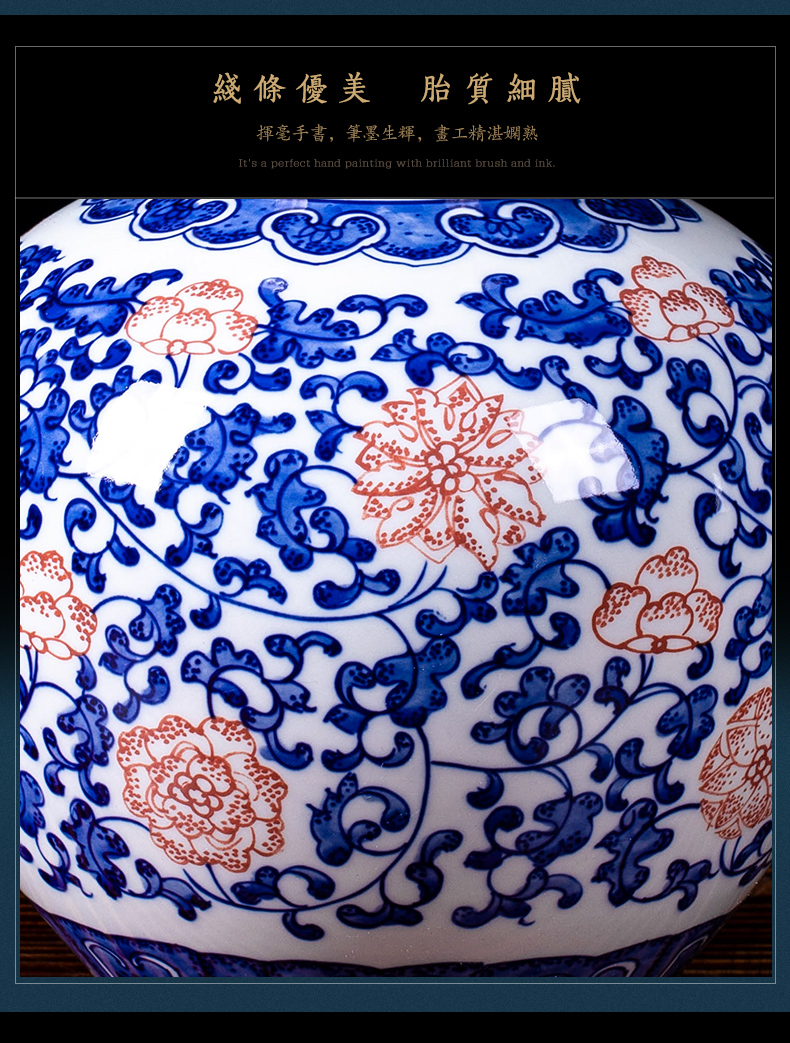 Jingdezhen ceramic vase bound branch lotus youligong archaize home sitting room porch of blue and white porcelain decorative furnishing articles