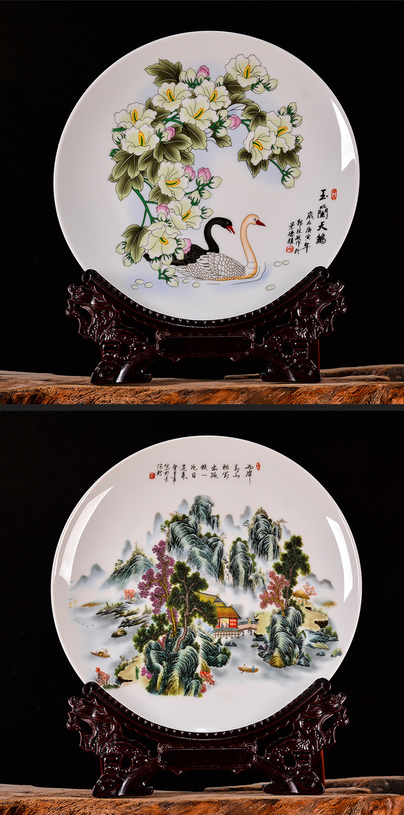 Jingdezhen ceramic lad merrily merrily decorative plates of new Chinese style living room porch TV ark, handicraft furnishing articles