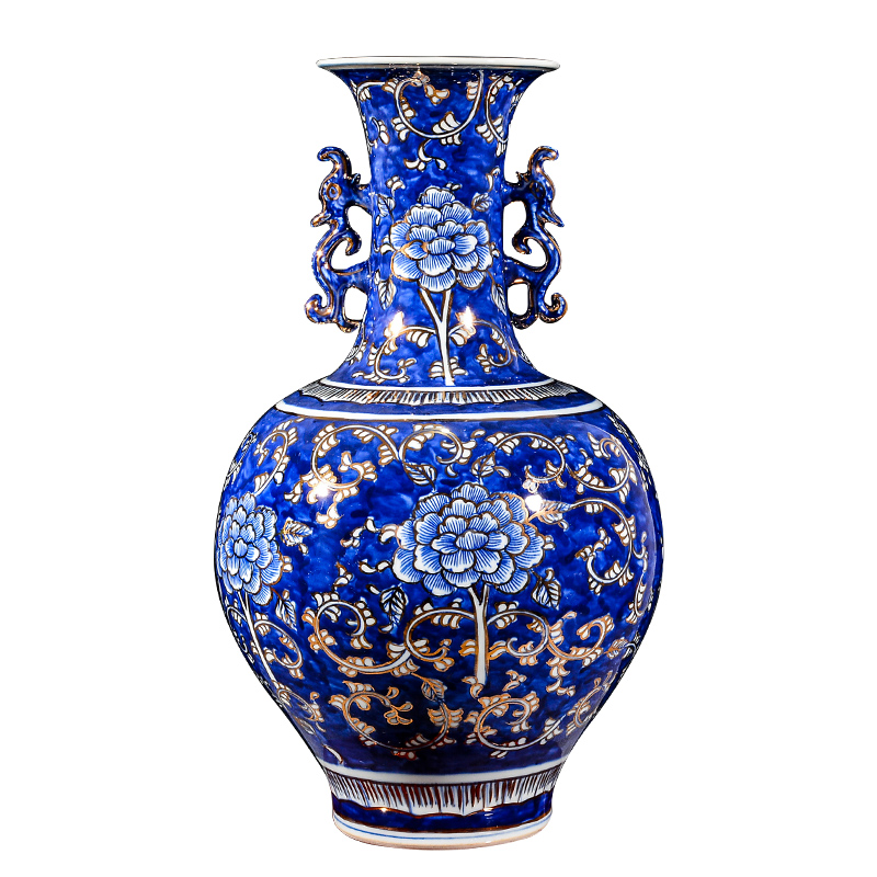 The Master of jingdezhen ceramic vase hand - made paint new Chinese style living room decoration office furnishing articles porcelain arts and crafts
