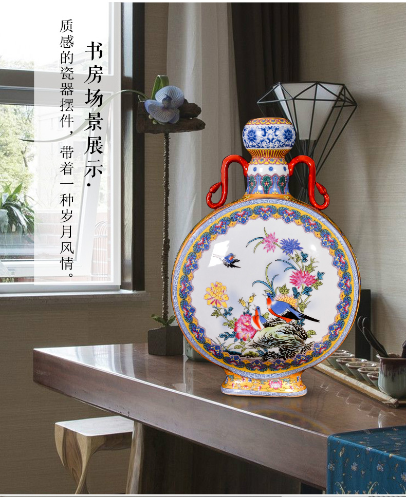 Jingdezhen ceramics vase archaize colored enamel flower arranging Chinese rich ancient frame decorate the sitting room porch place restoring ancient ways