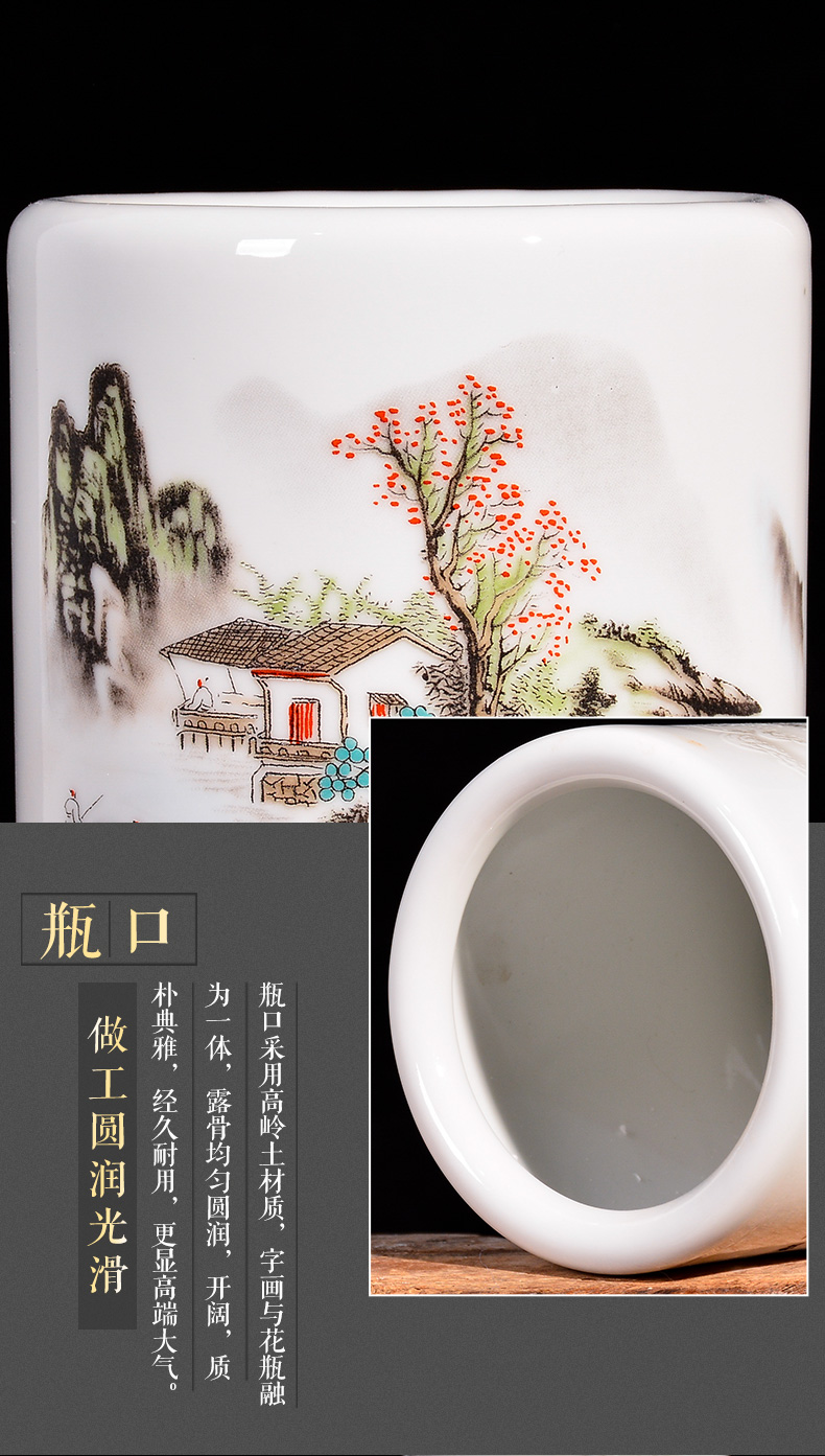 New Chinese style household mesa study of jingdezhen ceramic powder wariety pen container office decoration pastry the teacher 's day gifts