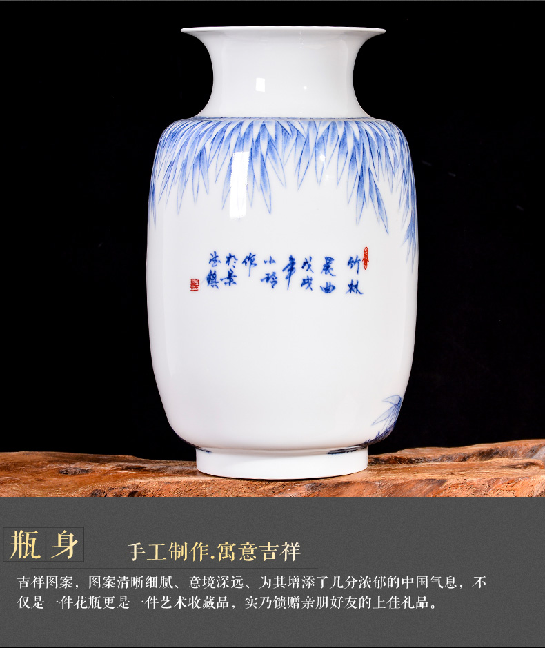 Master of jingdezhen ceramics hand - made thin body new sitting room of Chinese style household vase rich ancient frame TV ark, adornment