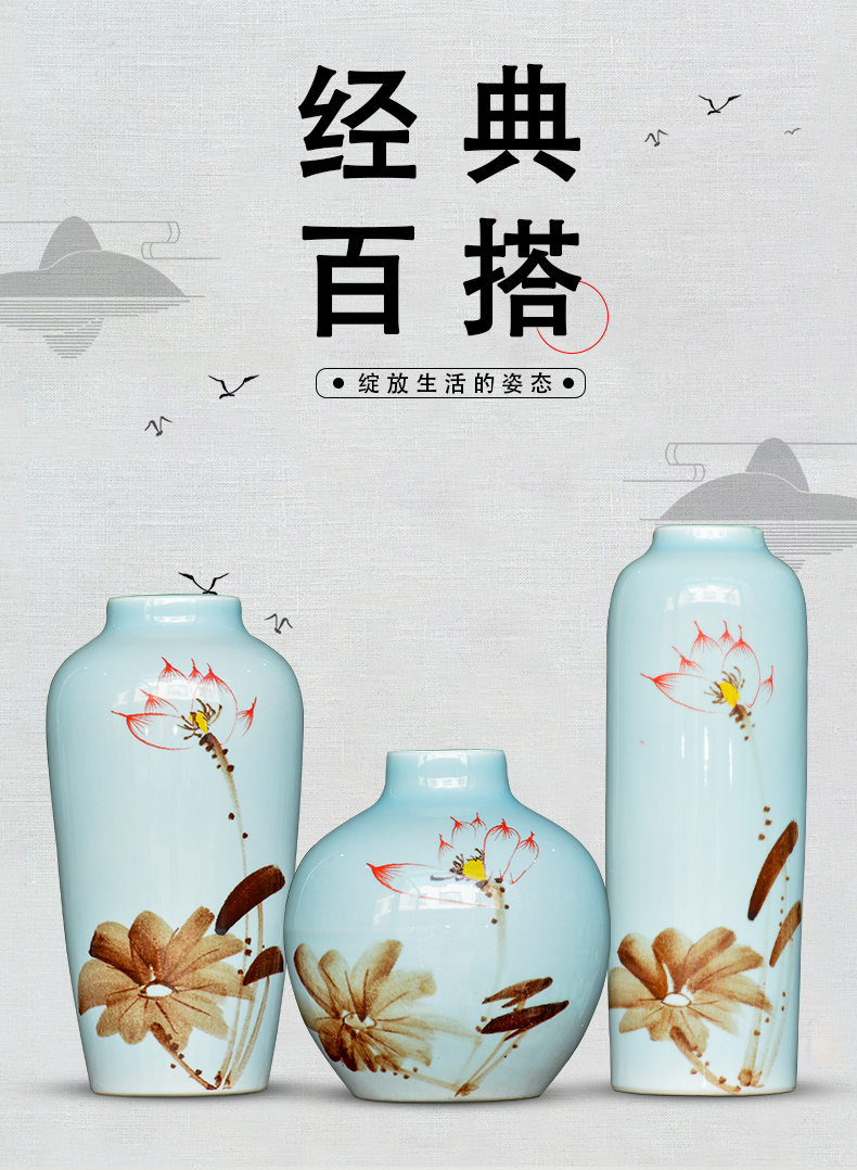 Jingdezhen modern new Chinese style ceramic vase furnishing articles sitting room of TV ark, dried flower arranging flowers wine porch decoration