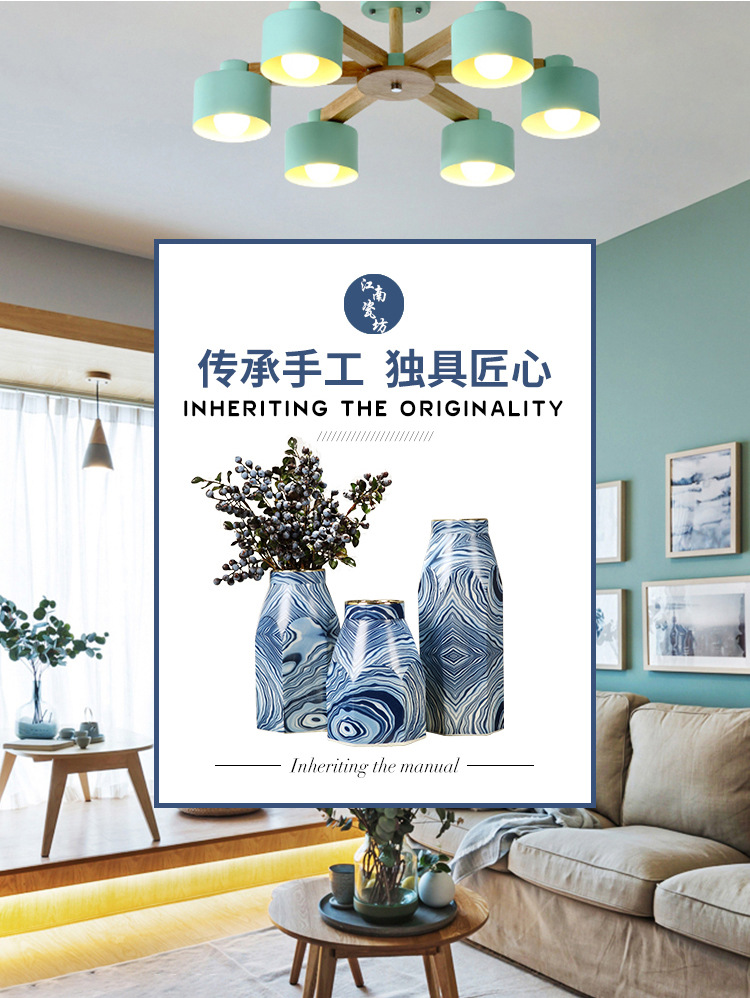 Jingdezhen ceramic flower arranging floret bottle American sitting room place flower implement Nordic household porcelain table decorations