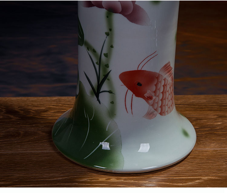 Ceramic floor pillar type tank basin large fish bowl lotus lotus lotus tortoise household gardens furnishing articles