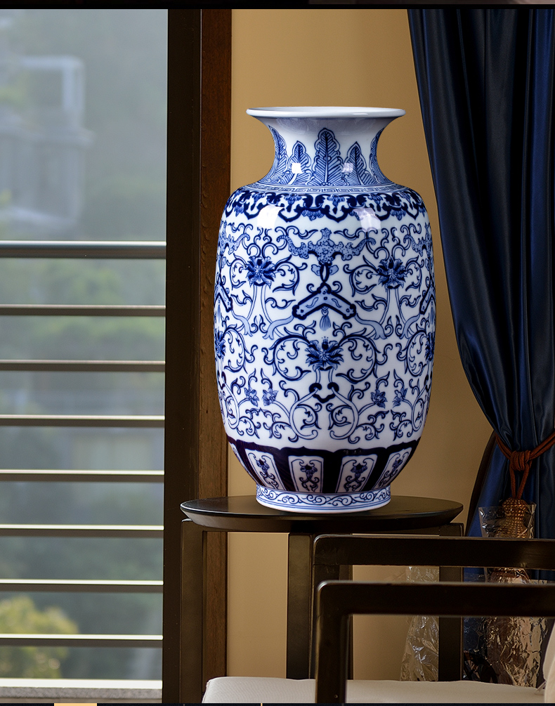 Jingdezhen ceramic blue ferro, flower arranging, the sitting room porch place vase household wine collection gifts crafts