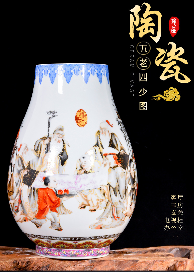 Jingdezhen ceramics powder enamel vase furnishing articles home Chinese flower arranging the sitting room porch wine TV ark, adornment