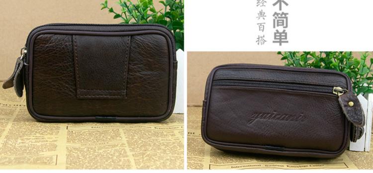 Túi da điện thoại di động Thắt lưng nam 6.5 inch đa chức năng Túi da treo túi có tiết diện dây kéo 5.5 Túi đựng điện thoại di động - Túi điện thoại túi đeo chéo nam adidas