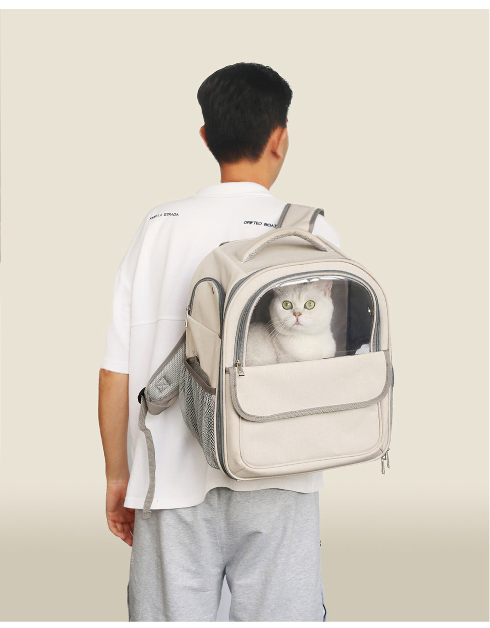猫包外出便携透气大容量猫背包宠物太空舱双肩背包狗狗外出包冬天详情3