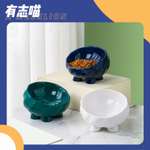 Ceramic Cat Bowl protection Cervical Cat Food Bowl cat Cat Food Basin Rice Basin pooch Bowl Water Bowl Pet Twin Bowl anti-roll