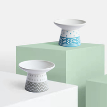 Cat Bowl Ceramic High Foot Protection Cervical dog Bowl Eating Basin Anti-Turn Plate Kitty Large Capacity Water Bowl Pet Bowl