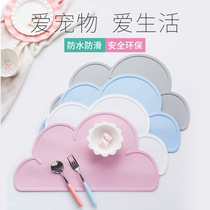 ins cloud dining mat cute pet dining mat Ceramic Cat Bowl silicone Silicone Bowl Mat Dog Cat Cat Food Bowl Anti Slip Mat