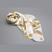 Wanmu Yunchuang leaf dyeing square towel Leaf dyeing scarf around silk scarf series