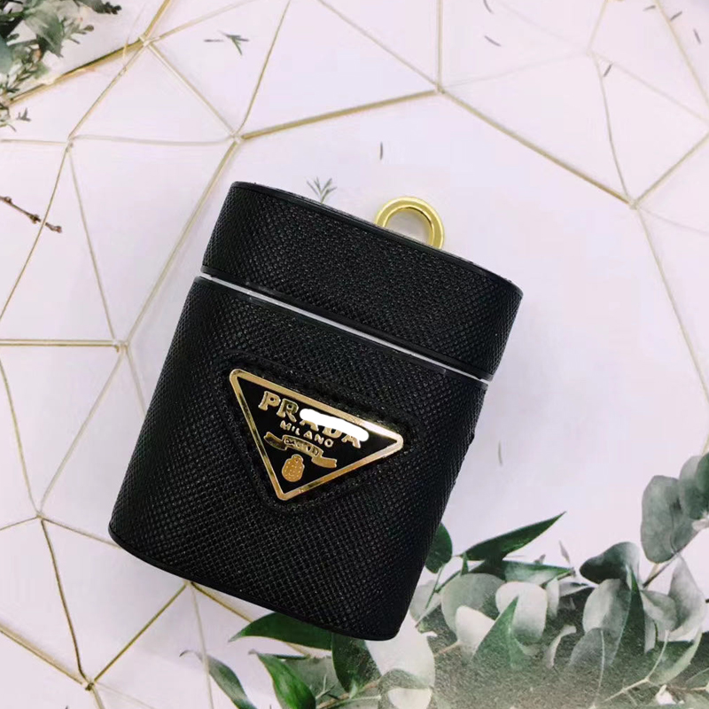 Black Gold Oval Tube TriangleTXO apply Apple airpods1 generation 2 generations Earphone cover airpodspro3 Chaopai Apple Mobile phone shell suit