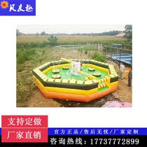 Shopping mall real estate warm-up equipment Inflatable big turntable Fun sports crazy hour hand props Inflatable trampoline air cushion