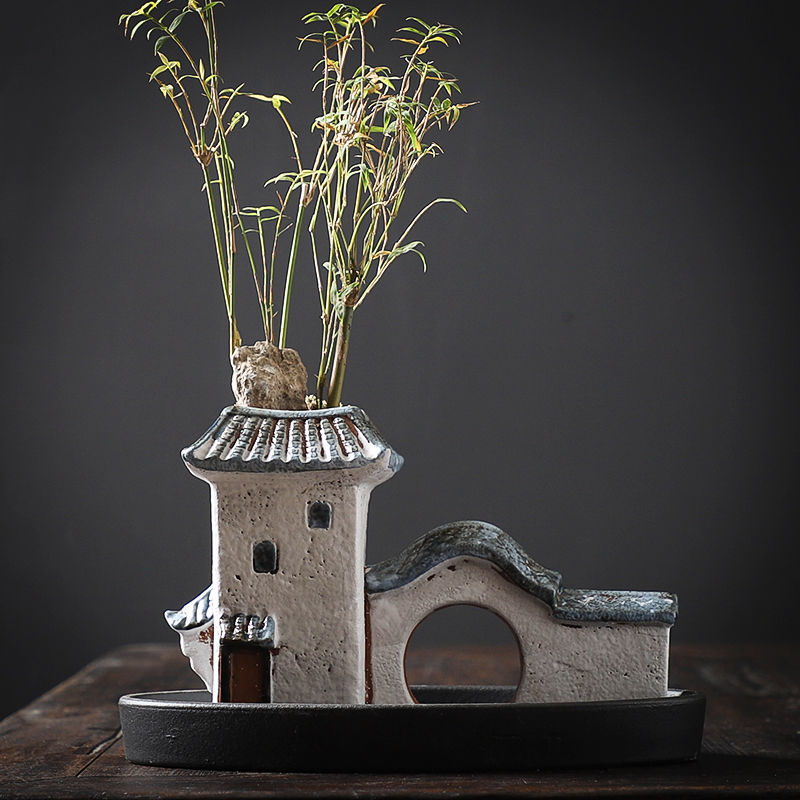 Old pot ceramic asparagus bonsai the plants, fleshy running the coarse pottery breathable creative Chinese wind micro landscape special offer a clearance