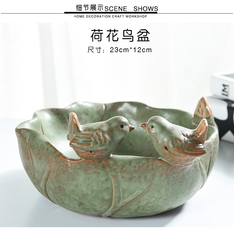 Hydroponic refers to flower pot ceramic lucky bamboo copper grass withered lotus bowl lotus water raise creative large - diameter fleshy flower pot