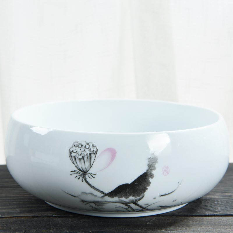 Refers to flower pot ceramic without hole water raise money grass grass copper bowl lotus leaf more than other meat large hydroponic basin