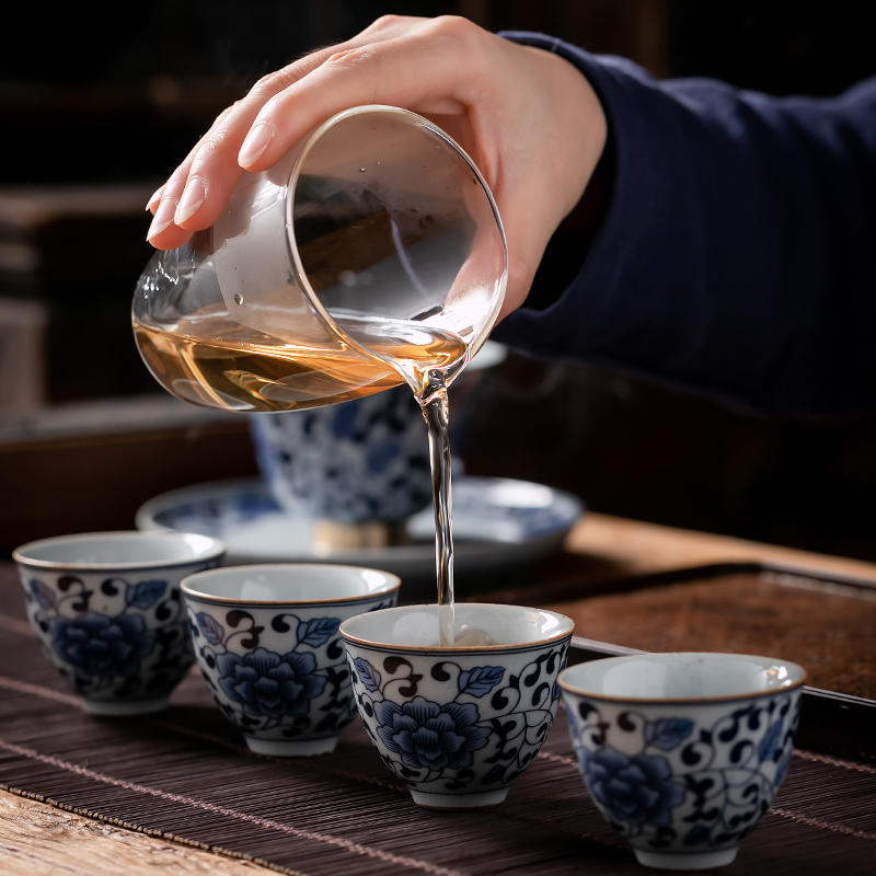 Fujian and the tureen only ceramic tea set home antique blue and white porcelain Japanese office kung fu tea cups