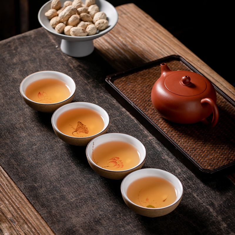 Fujian and Japanese ceramic cups household masters cup single cup sample tea cup hand - made coarse pottery bowl kung fu tea set