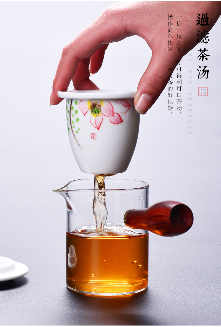 Fujian tea ware and high temperature resistant glass teapot household ceramics bladder Japanese contracted with wooden handle, the side of the single pot of tea