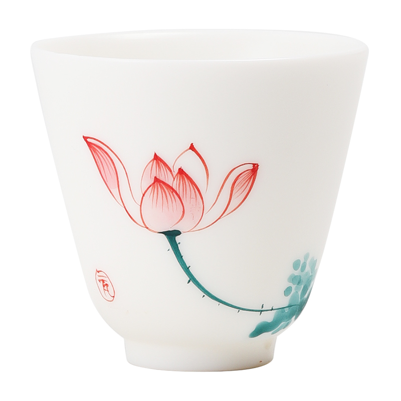 Fujian gen kung fu tea cups and suet jade porcelain glaze color ceramic sample tea cup host CPU single cup home tea cups of tea