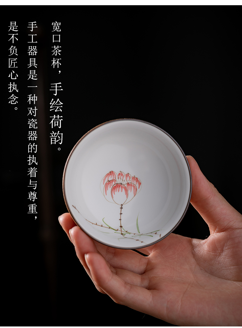 Fujian and Japanese ceramic cups household masters cup single cup sample tea cup hand - made coarse pottery bowl kung fu tea set