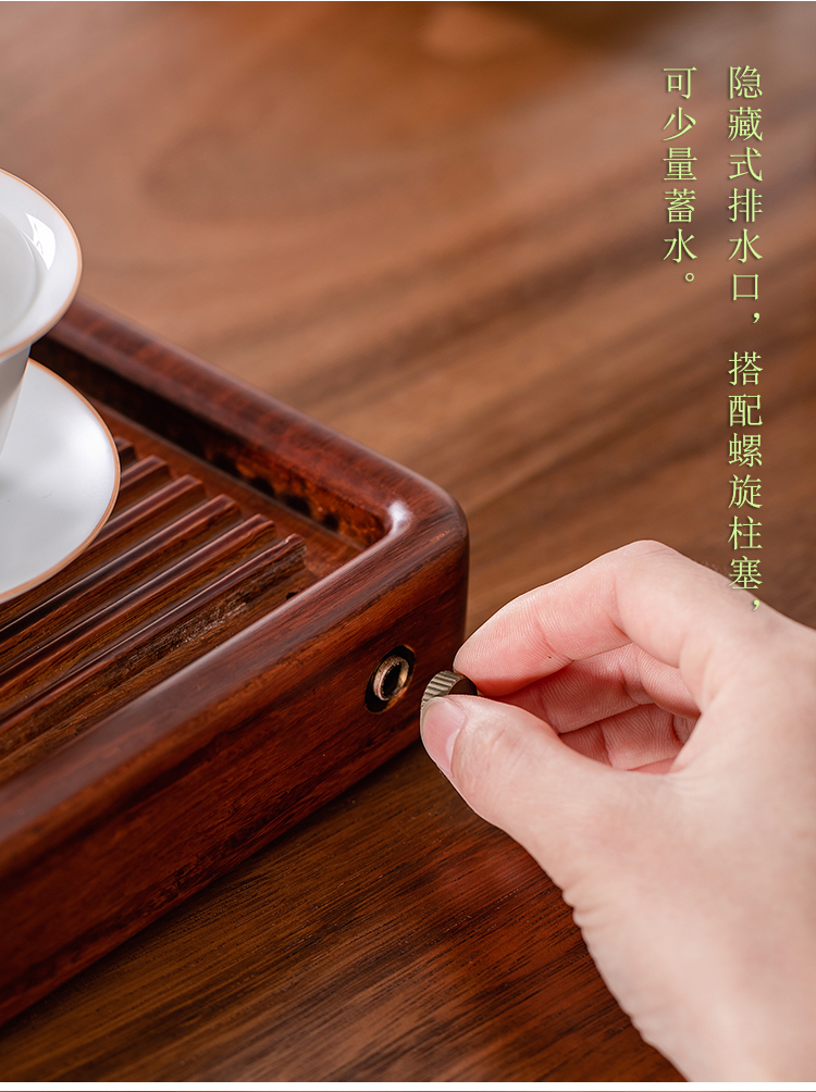 Fujian and heavy bamboo tea tray to restore ancient ways bamboo square tea home Chinese kung fu tea set tea sea drainage type