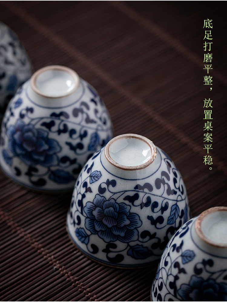Fujian and the tureen only ceramic tea set home antique blue and white porcelain Japanese office kung fu tea cups