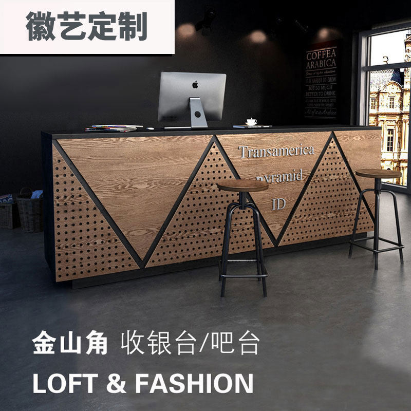 Milk Tea Shop Bar Desk Collection Silver Desk Brief Modern Restaurant Sweet Shop Shake Sound Clothing Front Desk Corner Customized Commercial-Taobao