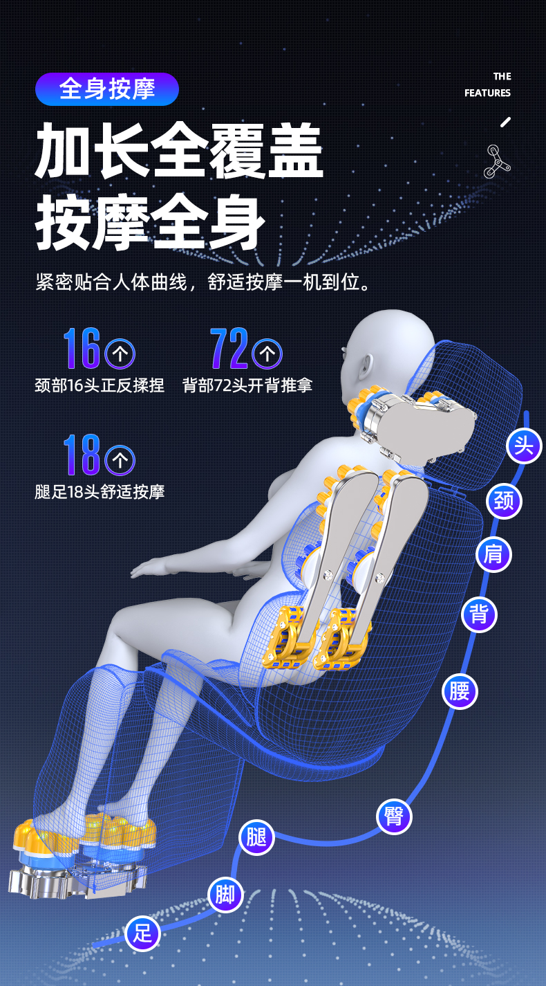 未艾 多功能全身按摩垫 坐躺靠三用 图2