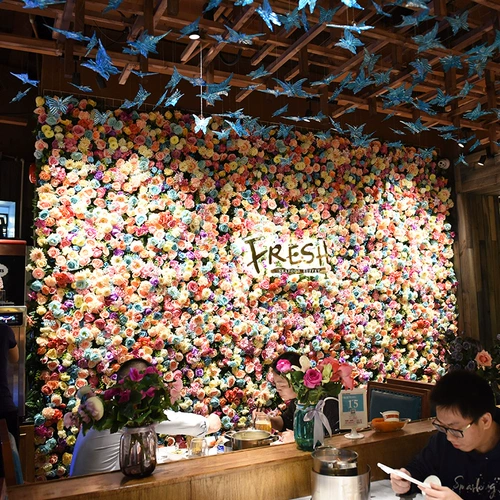 Симуляция цветочная стена сетка красное магазин фото свадьба украшения фальшивый розовый зеленый растение свадебное устройство