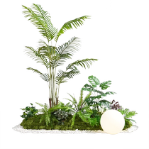 Simulated green plants porch landscaping fake flowers tropical plants and trees decorative landscape interior window display scene layout under stairs