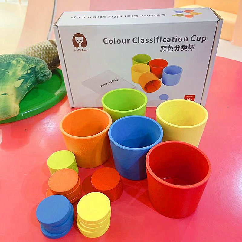 Monte teaching baby knows color classification cup cognitive training pair children early education puzzle toy 1 - 12 years old