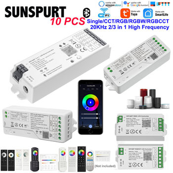 Led controller intelligent high frequency wifi tuya mobile app monochrome colorful rgbw lamp strip voice dimmer