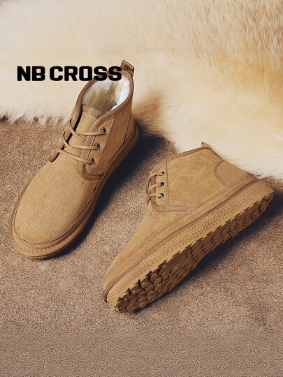 NB CROSS flagship store official snow boots men's cotton shoes winter plus velvet thickening warm northeastern men's bread short boots