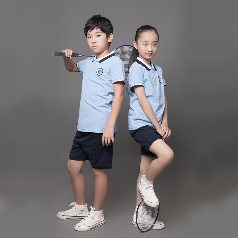 Manufacturer custom gold bird Ningbo Unified School Uniform T - shirt suit