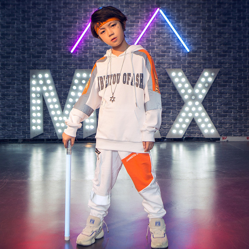 Hip-hop suit boy hip-hop trendy hooded sweater handsome performance clothing children's performance clothing sportswear 2019 new