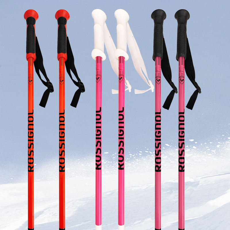 French Rossignol Brand Unisex All-Terrain Ski Poles, All-Terrain Double-Board Alpine Straight Poles, Aluminum Alloy Poles
